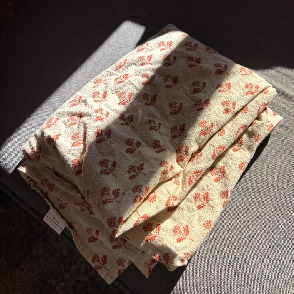 Target Threshold Flannel Fitted Sheet & Top Sheet Size Twin 100% Cotton Made